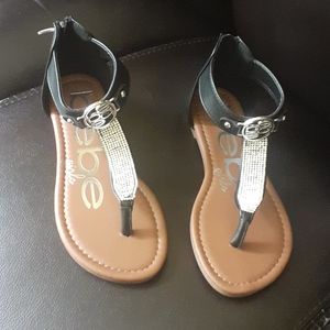 Girls black and bling Bebe sandals